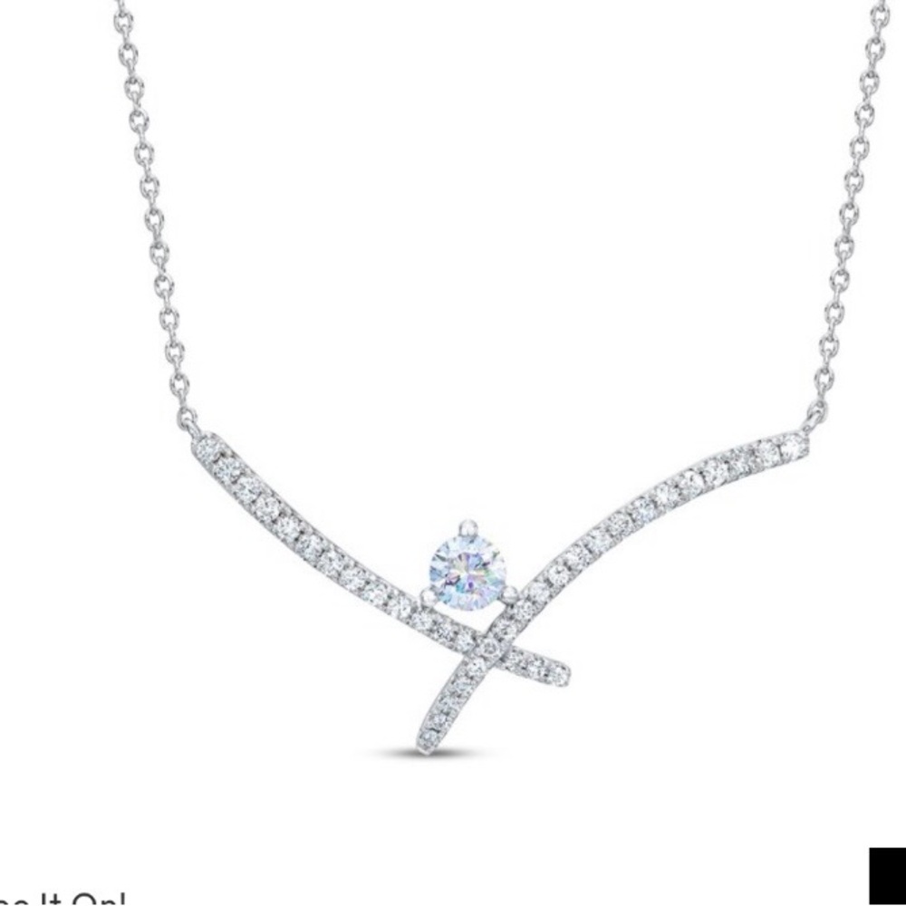 Jared THE LEO First Light Natural Diamond Necklace 5/8 carat Real 14K White Gold